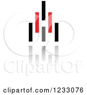 Poster, Art Print Of Red And Black Abstract Logo And Reflection 17