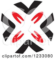 Clipart Of A Red And Black X Logo Royalty Free Vector Illustration