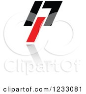 Clipart Of A Red And Black Abstract Logo And Reflection 29 Royalty Free Vector Illustration