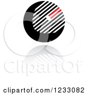 Clipart Of A Red And Black Sphere Logo And Reflection Royalty Free Vector Illustration