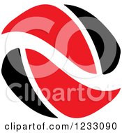 Clipart Of A Red And Black Abstract Logo 19 Royalty Free Vector Illustration