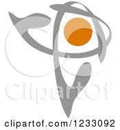 Clipart Of A Gray And Orange Abstract Logo Royalty Free Vector Illustration