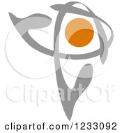 Poster, Art Print Of Gray And Orange Abstract Logo