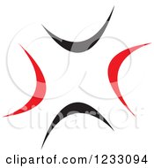 Clipart Of A Red And Black Abstract Logo 26 Royalty Free Vector Illustration