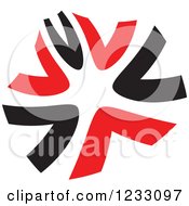 Clipart Of A Red And Black Abstract Logo 15 Royalty Free Vector Illustration
