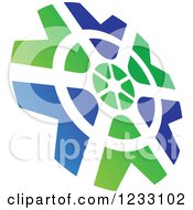 Poster, Art Print Of Green And Blue Abstract Logo