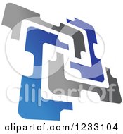 Clipart Of A Blue And Gray Abstract Logo Royalty Free Vector Illustration