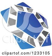 Clipart Of A Blue And Gray Abstract Logo 3 Royalty Free Vector Illustration