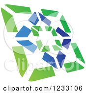 Clipart Of A Green And Blue Abstract Logo 2 Royalty Free Vector Illustration