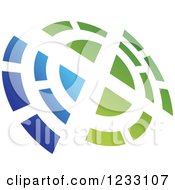 Clipart Of A Green And Blue Abstract Logo 3 Royalty Free Vector Illustration