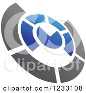 Clipart Of A Blue And Gray Abstract Logo 4 Royalty Free Vector Illustration