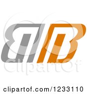 Clipart Of A Gray And Orange B Logo Royalty Free Vector Illustration