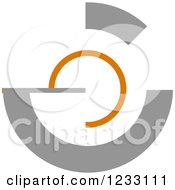 Clipart Of A Gray And Orange Abstract Logo 3 Royalty Free Vector Illustration