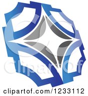 Clipart Of A Blue And Gray Abstract Logo 2 Royalty Free Vector Illustration