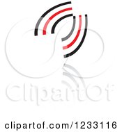 Clipart Of A Red And Black Abstract Logo And Reflection 14 Royalty Free Vector Illustration