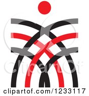 Clipart Of A Red And Black Abstract Logo 13 Royalty Free Vector Illustration