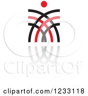 Clipart Of A Red And Black Abstract Logo And Reflection 13 Royalty Free Vector Illustration