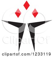 Clipart Of A Red And Black Abstract Logo 12 Royalty Free Vector Illustration