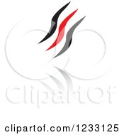 Clipart Of A Red And Black Abstract Logo And Reflection 22 Royalty Free Vector Illustration