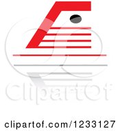 Clipart Of A Red And Black Abstract Logo And Reflection 21 Royalty Free Vector Illustration