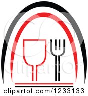 Clipart Of A Red And Black Wine Glass Logo Royalty Free Vector Illustration