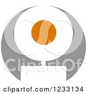 Clipart Of A Gray And Orange Abstract Logo 2 Royalty Free Vector Illustration