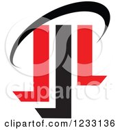 Clipart Of A Red And Black Abstract Logo 16 Royalty Free Vector Illustration