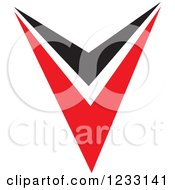 Clipart Of A Red And Black Letter V Logo Royalty Free Vector Illustration