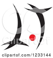 Clipart Of A Red And Black Abstract Logo 25 Royalty Free Vector Illustration