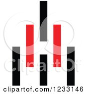 Clipart Of A Red And Black Abstract Logo 17 Royalty Free Vector Illustration