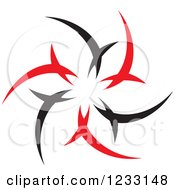 Clipart Of A Red And Black Abstract Logo 24 Royalty Free Vector Illustration