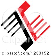 Clipart Of A Red And Black Abstract Logo 23 Royalty Free Vector Illustration