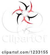 Clipart Of A Red And Black Abstract Logo And Reflection 24 Royalty Free Vector Illustration