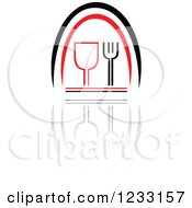 Poster, Art Print Of Red And Black Wine Glass Logo And Reflection