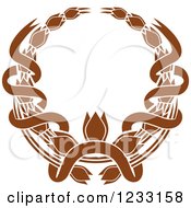 Clipart Of A Brown Laurel Wreath With A Ribbon Royalty Free Vector Illustration