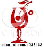 Clipart Of A Red Cocktail Drink With Cherries Royalty Free Vector Illustration