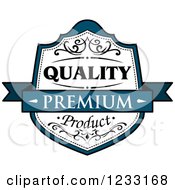 Teal And White Premium Quality Product Label