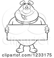 Poster, Art Print Of Black And White Bulldog Holding A Sign