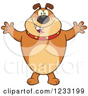Poster, Art Print Of Brown Bulldog With Open Arms For A Hug