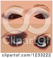 Clipart Of Female Eyes With Makeup 4 Royalty Free Vector Illustration