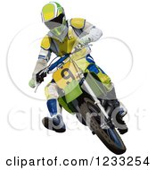 Poster, Art Print Of Motocross Man On A Dirt Bike