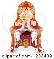 Royal King Sitting On His Throne