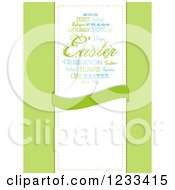 Poster, Art Print Of Word Collage Easter Egg And Banner With Text Space Over Green