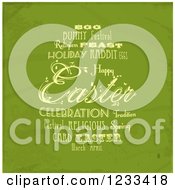 Clipart Of A Word Collage Easter Egg On Distressed Green Royalty Free Vector Illustration