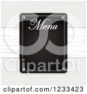 Clipart Of A Restaurant Menu Blackboard Over White Wood Royalty Free Vector Illustration by elaineitalia