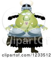 Clipart Of A Depressed Female Orc Royalty Free Vector Illustration