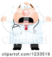 Clipart Of A Scared Screaming Surgeon Doctor Or Veterinarian Guy Royalty Free Vector Illustration by Cory Thoman