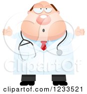 Clipart Of A Careless Shrugging Surgeon Doctor Or Veterinarian Guy Royalty Free Vector Illustration