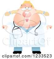 Clipart Of A Depressed Surgeon Doctor Or Veterinarian Lady Royalty Free Vector Illustration