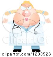 Clipart Of A Mad Surgeon Doctor Or Veterinarian Lady Royalty Free Vector Illustration